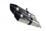 Dual slip-on exhaust GPR T.41.GPAN.TO GPE ANN. Brushed Titanium including removable db killers and link pipes